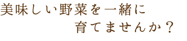 美味しい野菜を一緒に 育てませんか？